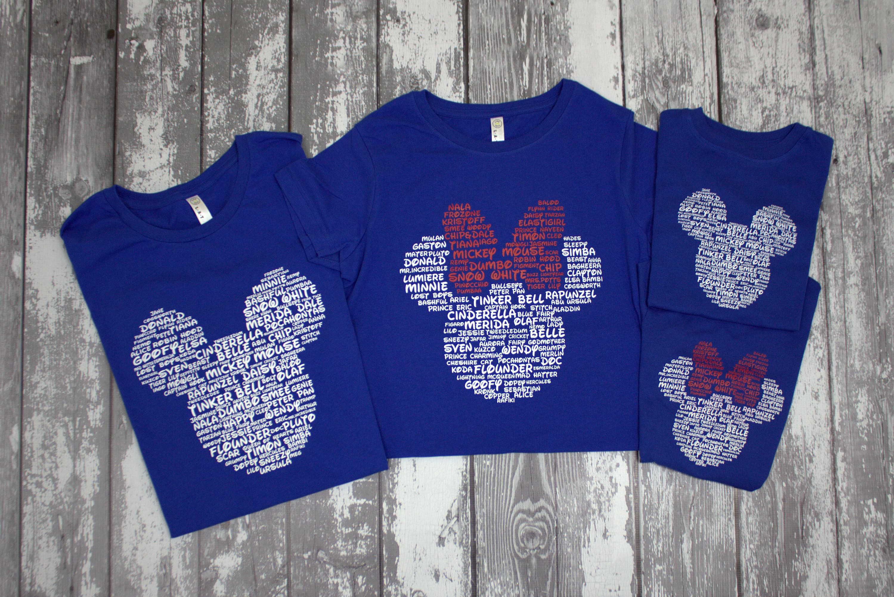 Matching Disney World Family Vacation Shirts Featuring Mickey And Minnie Head Ears Can Be 